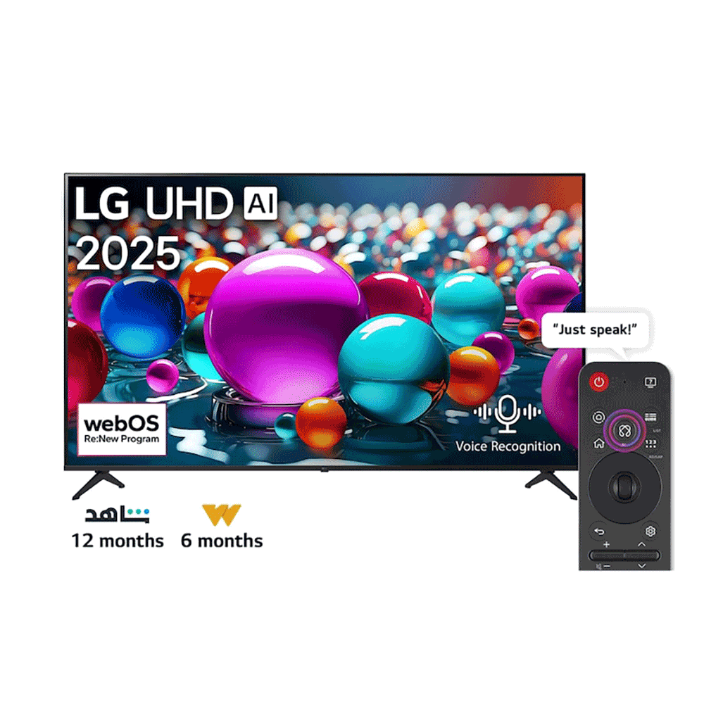 تلفزيون ال جي ذكي فائق الدقة 4K قياس 55 بوصة بنظام تشغيل WebOS 25 موديل 55ua85006la - أسود