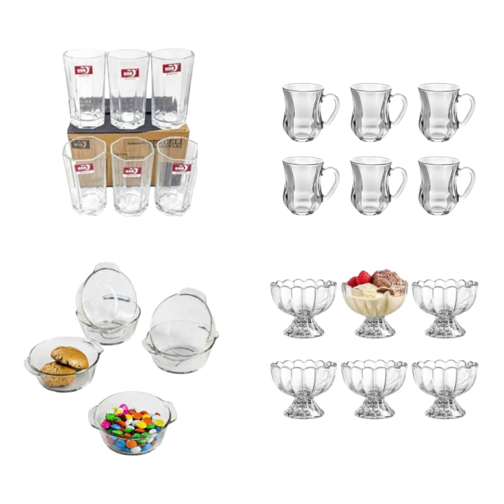 عرض خاص – طقم زجاج 24 قطعة