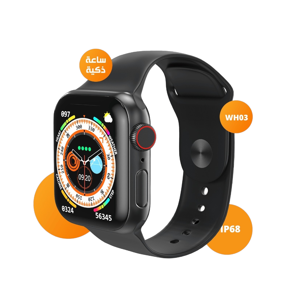 موكسوم ساعة ذكية بتصميم مقاوم للماء وشاشة لمس موديل WH03