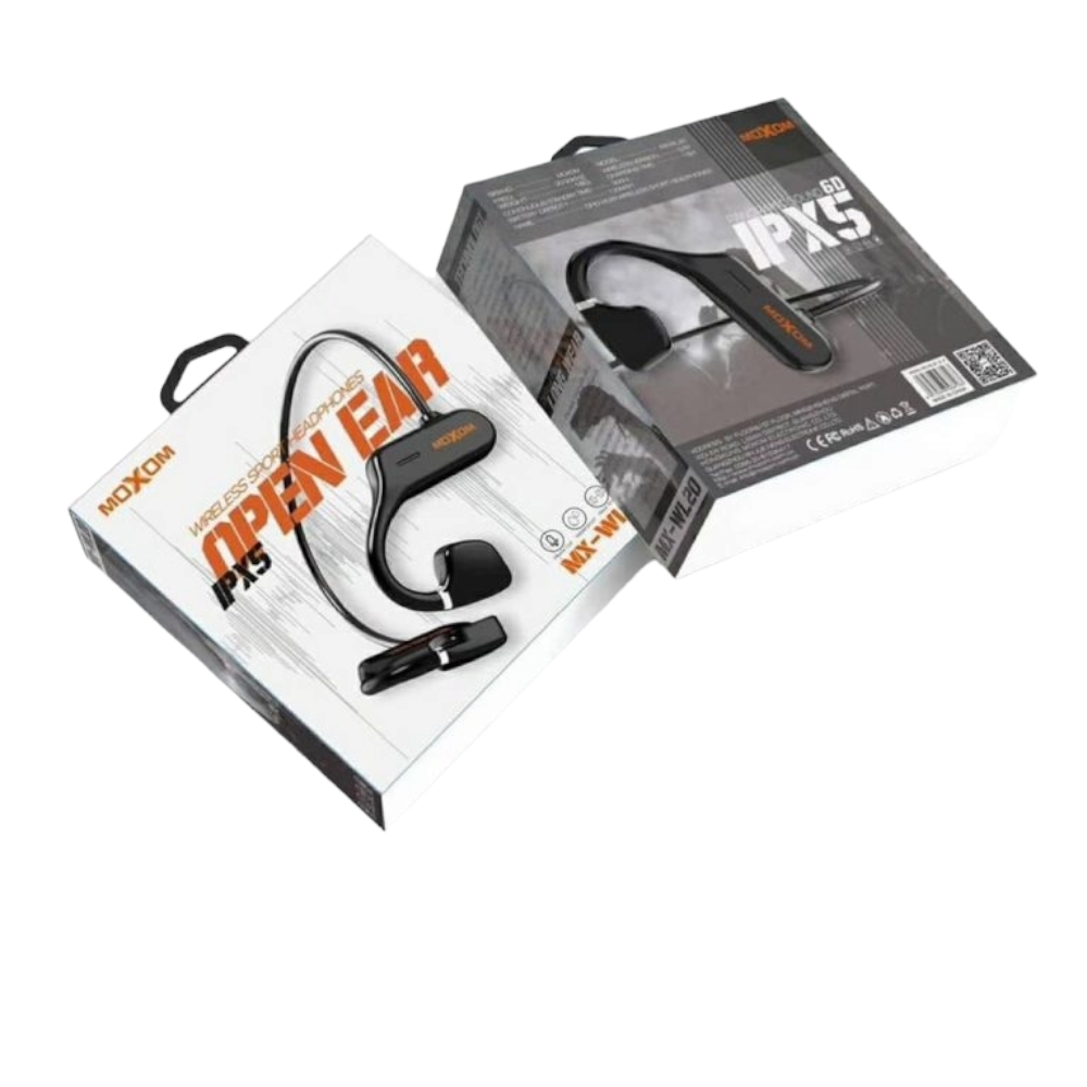 موكسوم سماعات أذن لا سلكية رياضية بصوت بانورامي 6D عالي الجودة مضادة للماء والاتربة موديل MX-WL20 - أسود