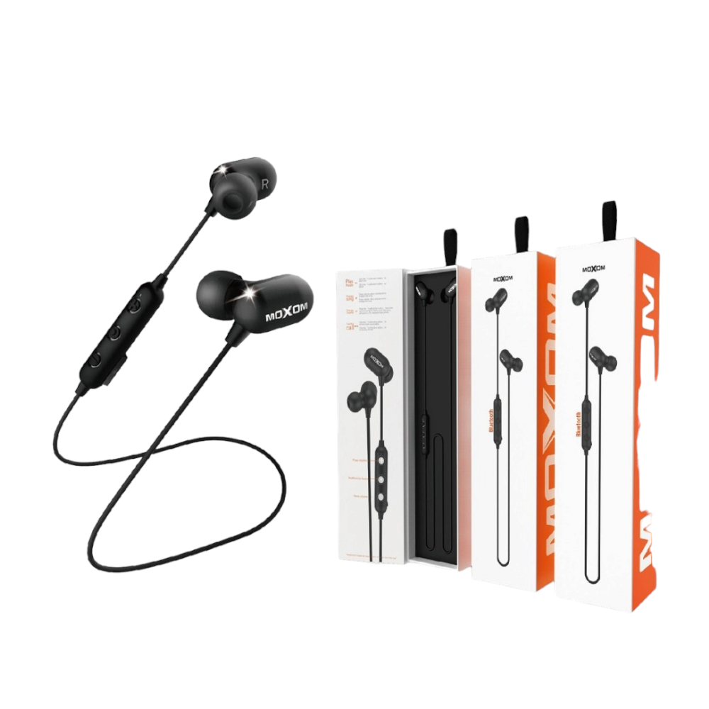 موكسوم سماعات لاسلكية رياضية بطوق للرقبة بجودة صوت ستيريو فائقة موديل Mox-33 - أسود