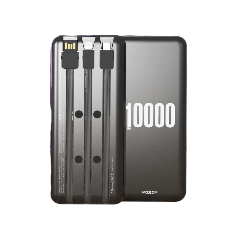موكسوم باور بانك بسعة 10000 مللي أمبير وقوة 22.5 وات موديل MX-PB37 - أسود