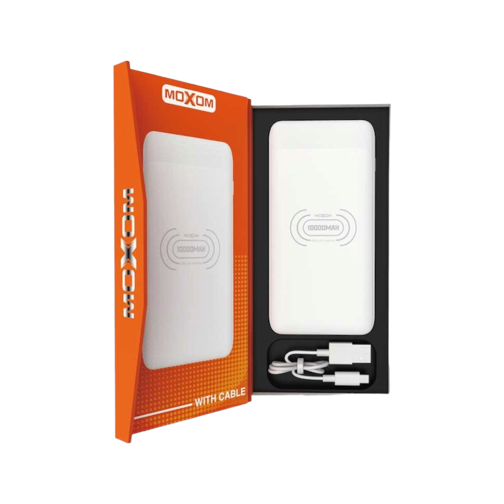 موكسوم باور بانك محمول لاسلكي بسعة 10000 مللي أمبير موديل MI-14 - أبيض