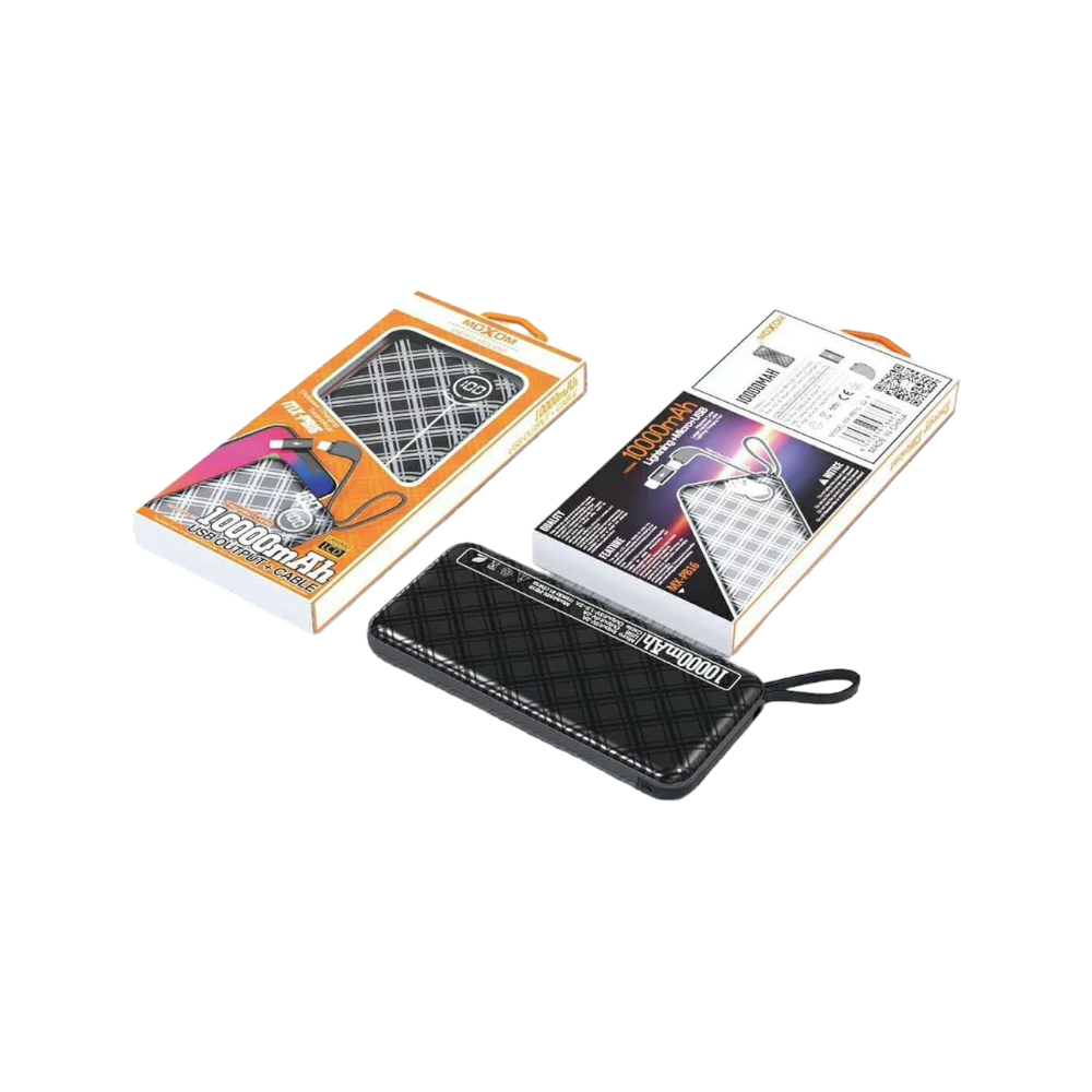 موكسوم باور بانك محمول مع وصلة مدمجة بسعة 10000 مللي أمبير موديل MX-PB16 - رمادي