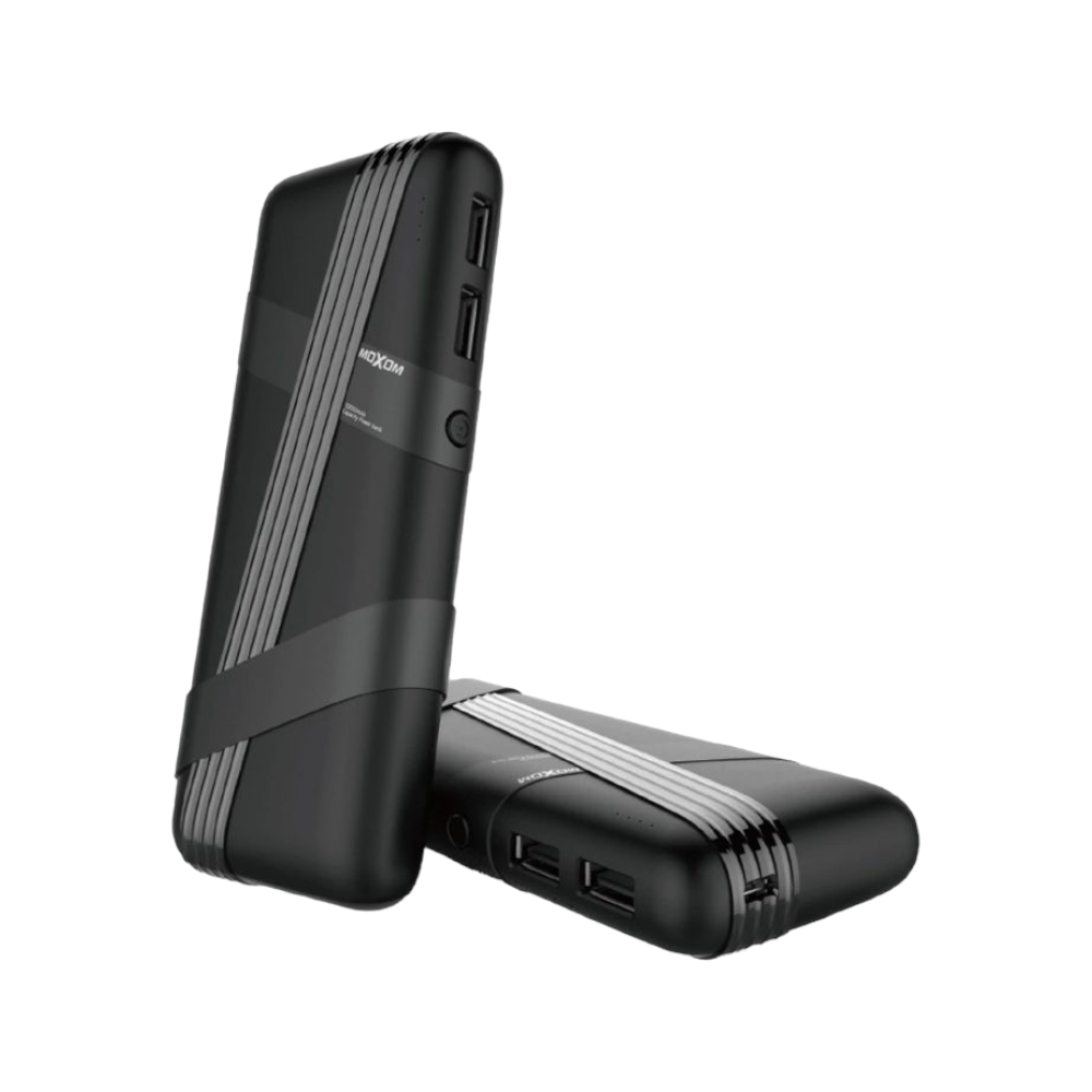 موكسوم باور بانك محمول شحن سريع بمنفذين سعة 10000 مللي أمبير - أسود