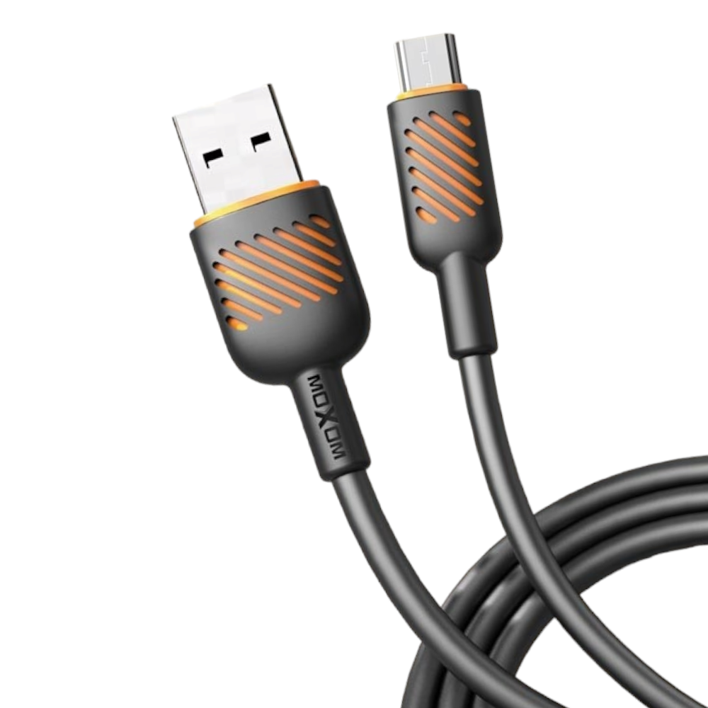 موكسوم وصلة شحن/بيانات 3 امبير مايكرو بطول 1 متر موديل CB124 - أسود