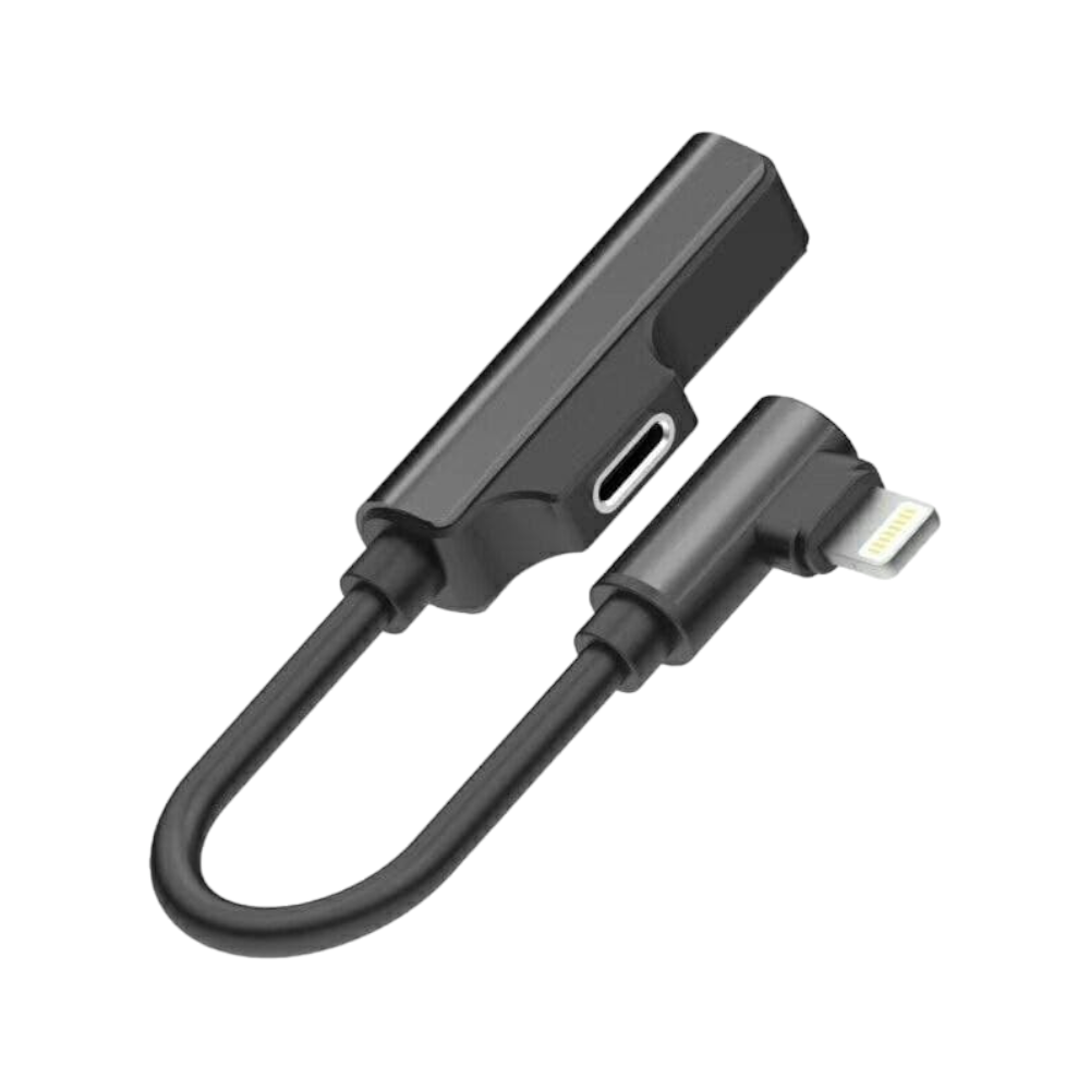 موكسوم وصلة شحن ونقل بيانات للألعاب مع تحويلة سماعات وشاحن مدمج موديل CC-59- أسود