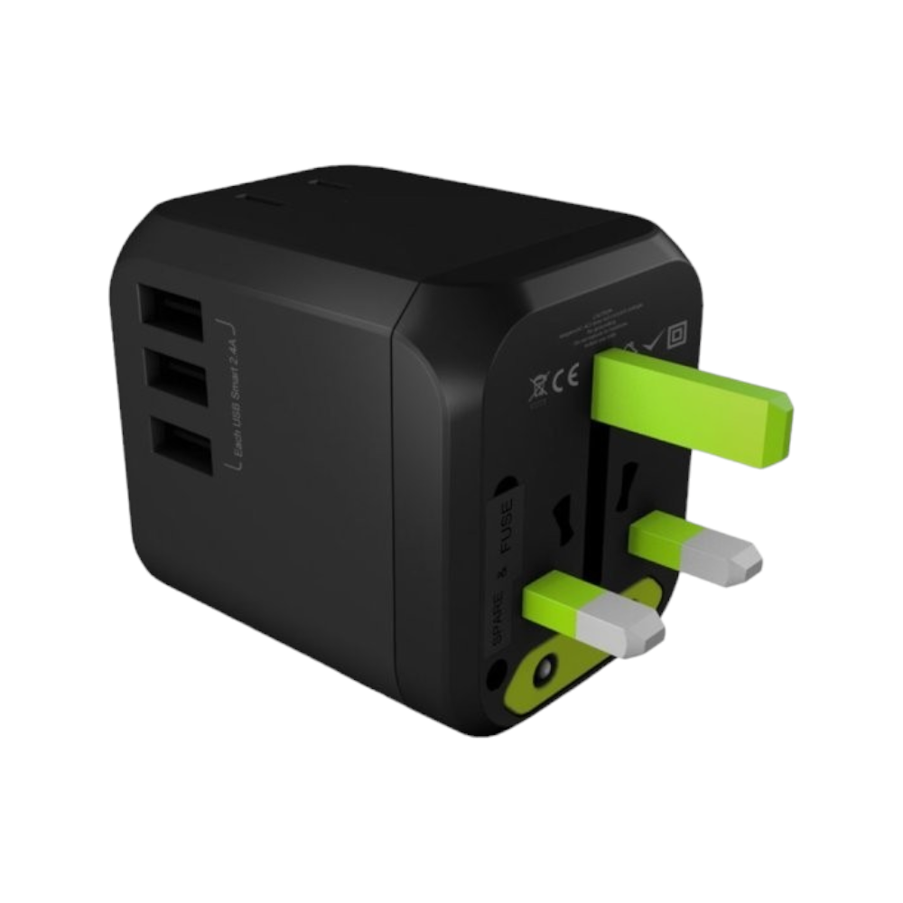 جوي شاحن جداري يونيك بقوة 30 وات ثلاثي المخارج - أسود