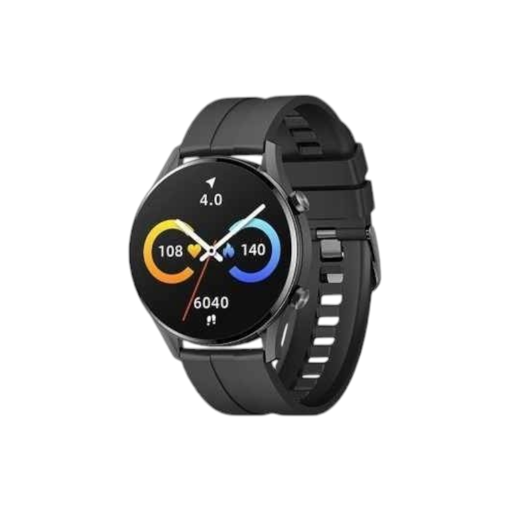 إيميلاب دبليو 12 ساعة يد رياضية ذكية بشاشة لمتابعة اللياقة البدنية - أسود