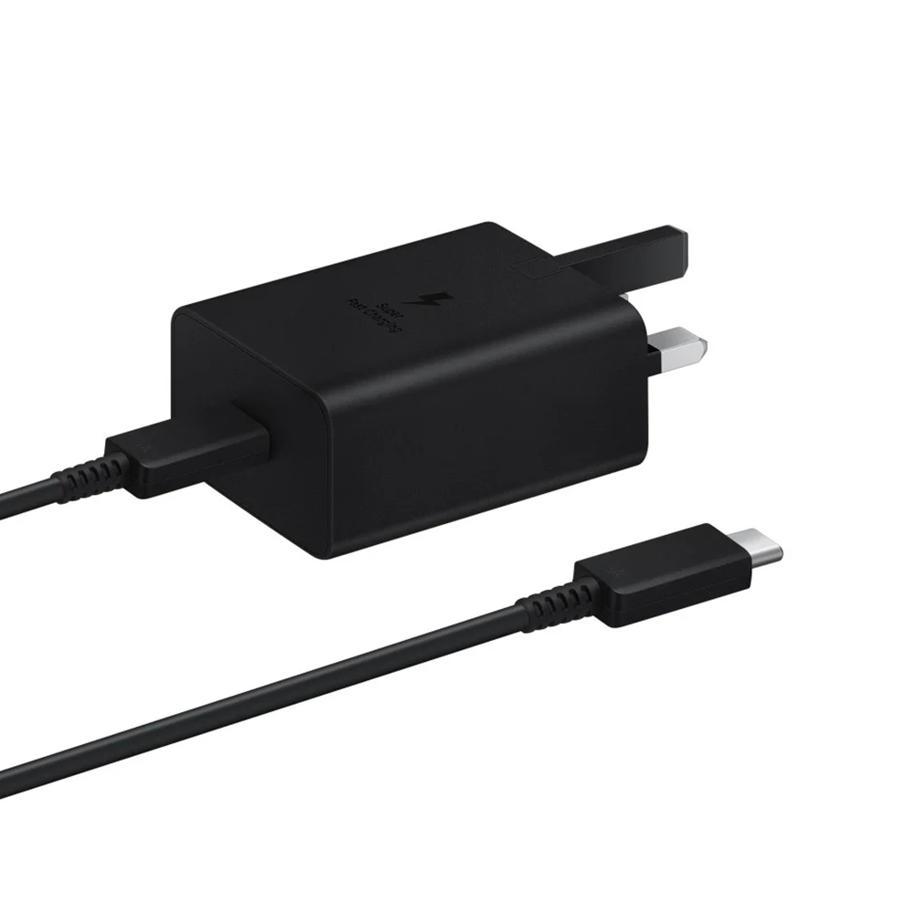 سامسونج شاحن سريع بقوة 45 وات مزود بمنفذ تايب سي مع كابل بطول 1 متر - أسود
