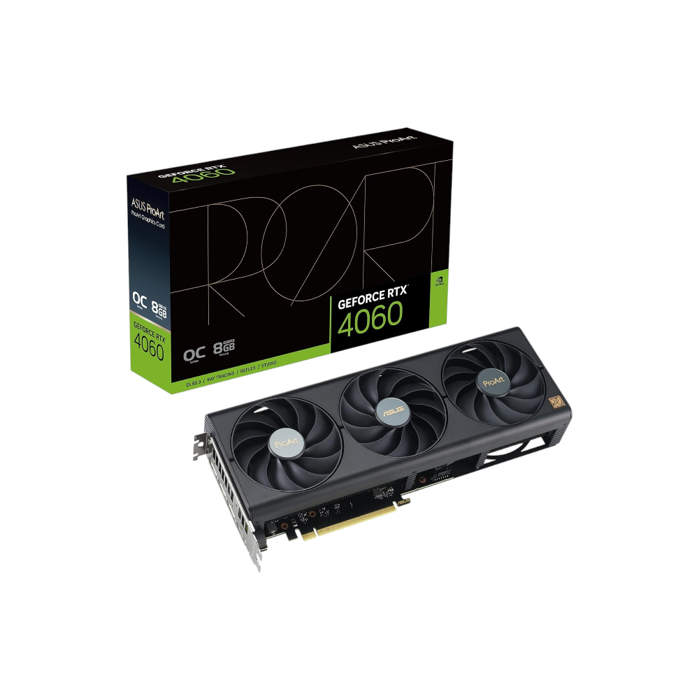آسوس برو آرت RTX 4060 بطاقة رسوميات 8 جيجا بايت بثلاث مراوح - أسود