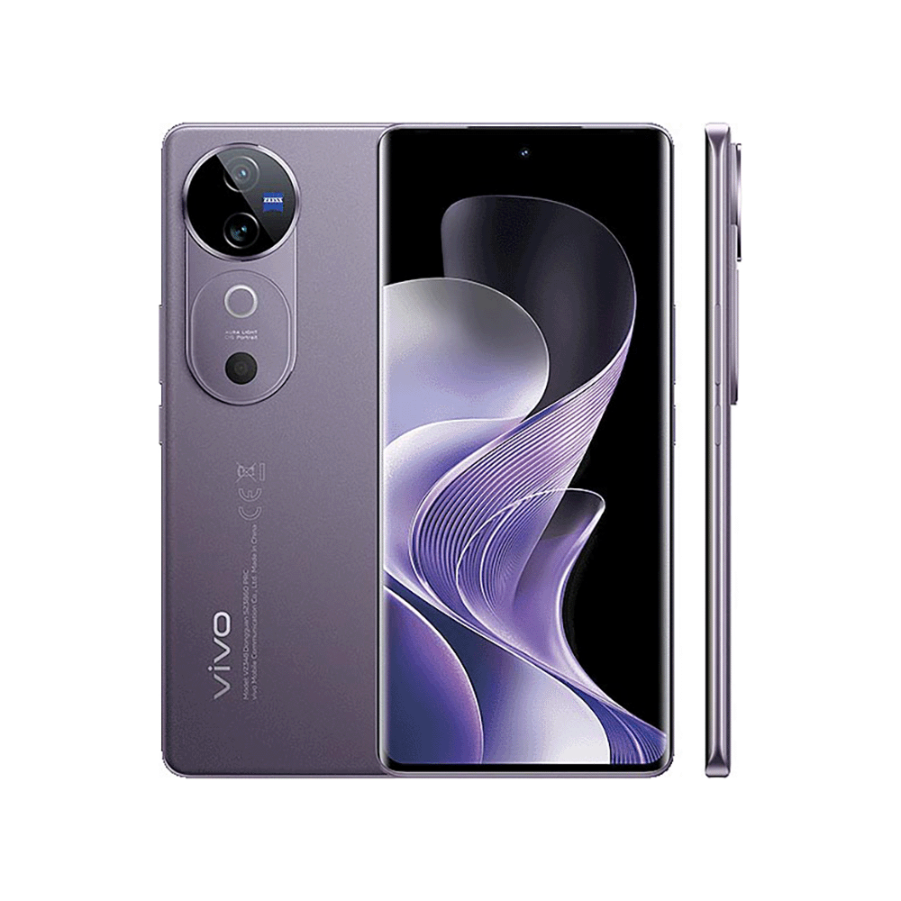 فيفو جوال محمول V40 شريحتين بسعة ذاكرة 512 جيجابايت، رام 12+12 جيجابايت وكالة -بنفسجي