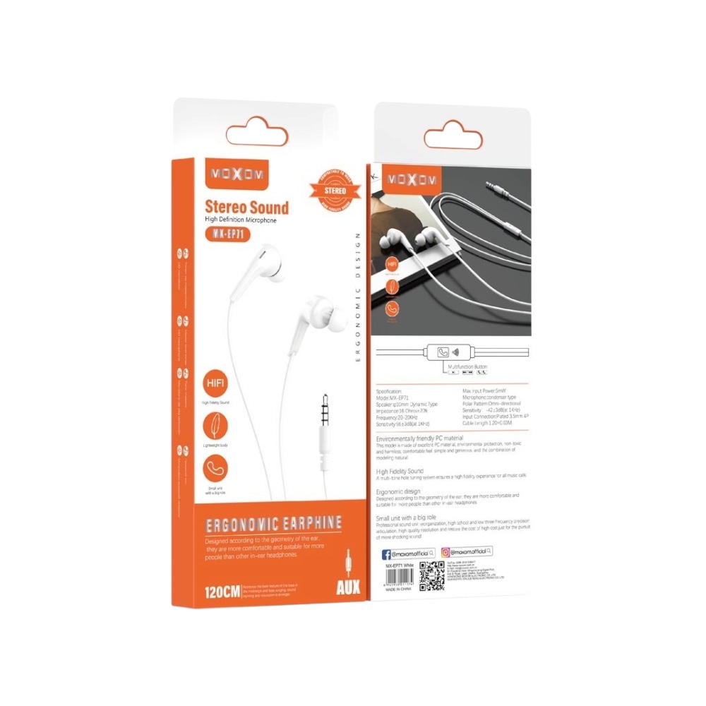 موكسوم سماعة أذن سلكية ستيريو موديل EP71