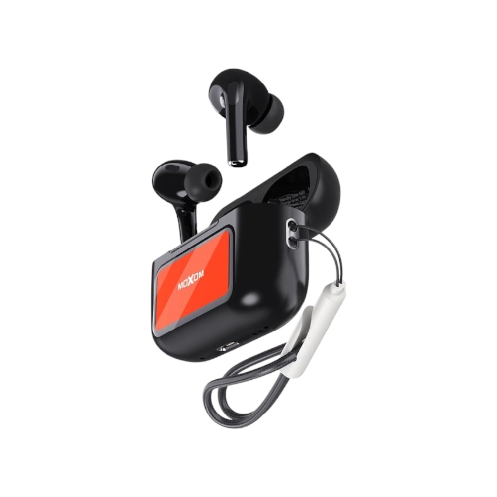 موكسوم سماعات ANC لاسلكية شاشة لمس موديل TW67 - أسود