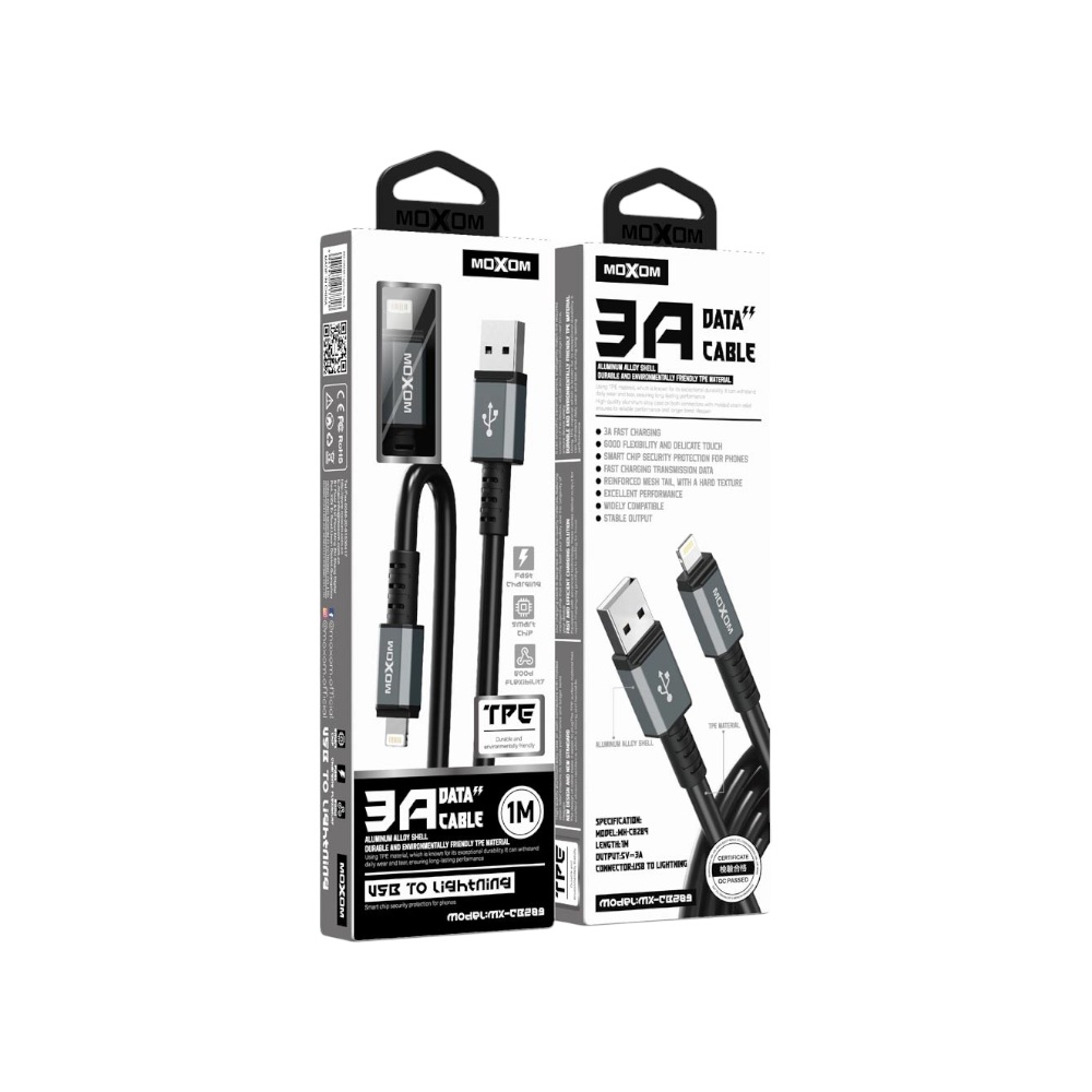 موكسوم وصلة شحن للأيفون TPE مدرع موديل CB289 - أسود