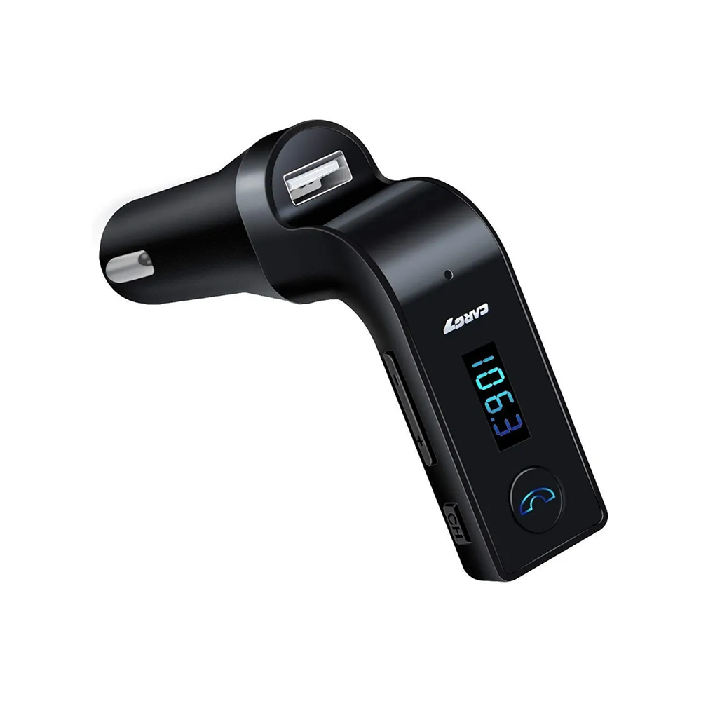 كار جي7 شاحن سيارة ومشغل موسيقى إم بي ثري بلوتوث موديل CARG7 - أسود