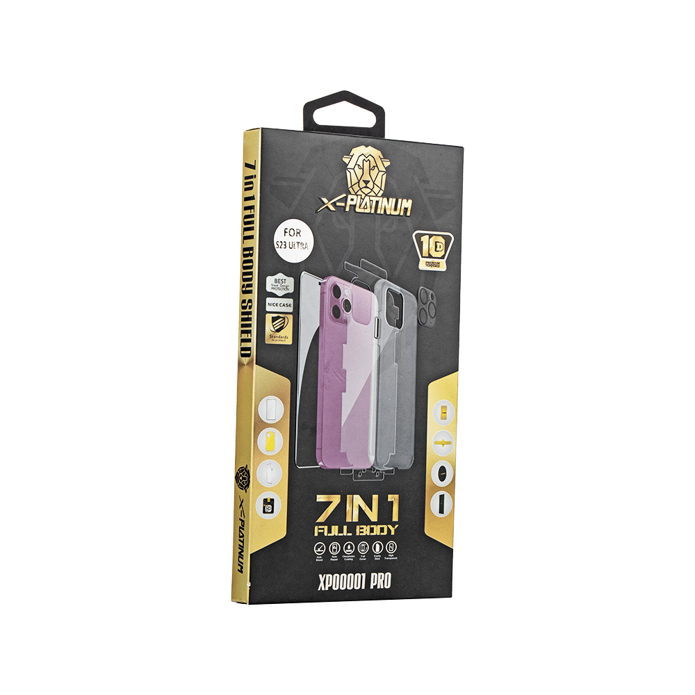 إكس بلاتينيوم باكج حماية جوال متكاملة ضد الكسر 7في1 لجوال سامسونج إس 23 آلترا - 5 قطع