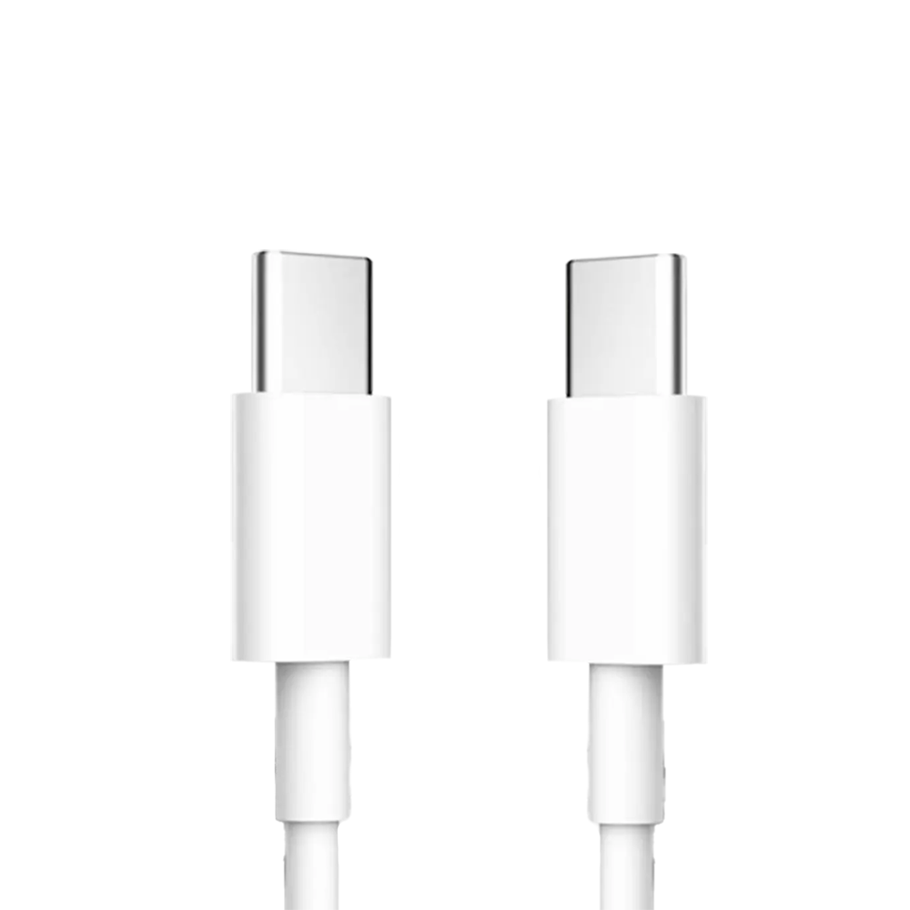 كابل شحن و نقل بيانات تايب سي تايب سي سريع قوة 60 وات - أبيض