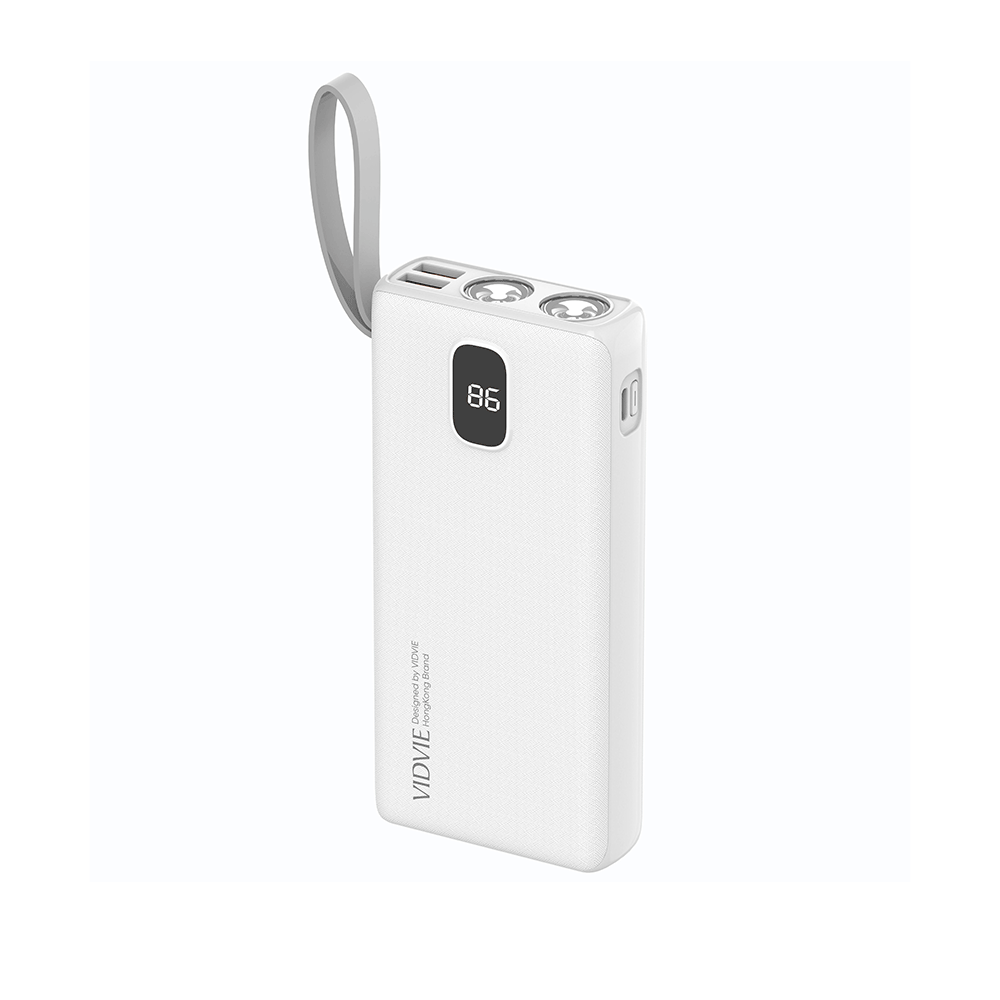 فيفيد باور بانك بسعة 20000 مللي امبير مع كشاف موديل PB775 - أبيض