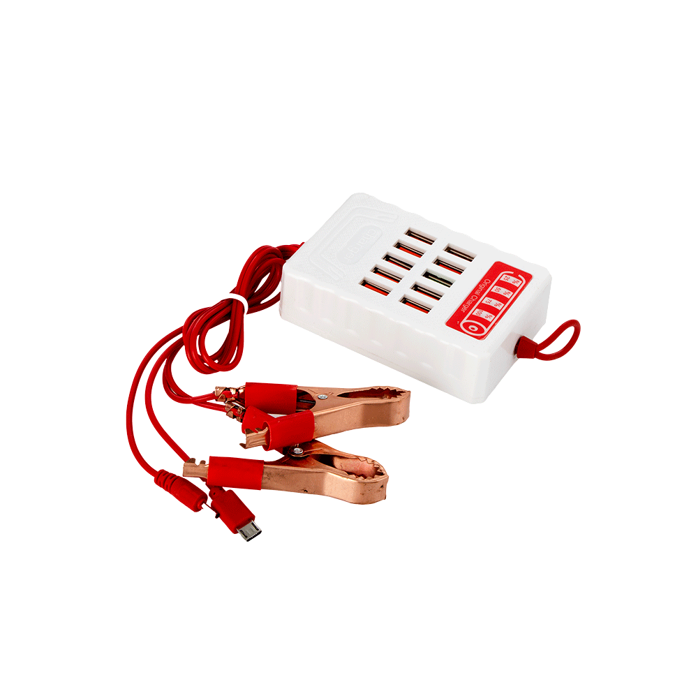 جاليتونج شاحن عبر البطارية سريع مع 10 مخارج يو اس بي - أبيض