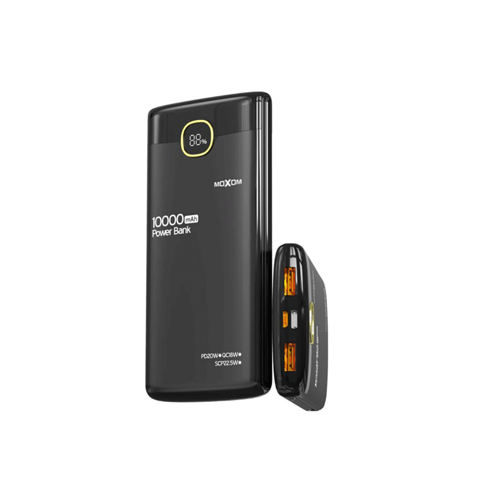 موكسوم باور بانك سعة 10000 مللي أمبير موديل MX-PB160 -  أسود 