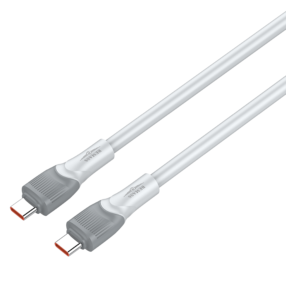 بيماس توصيلة شحن ونقل بيانات تايب سي إلى تايب سي - أبيض