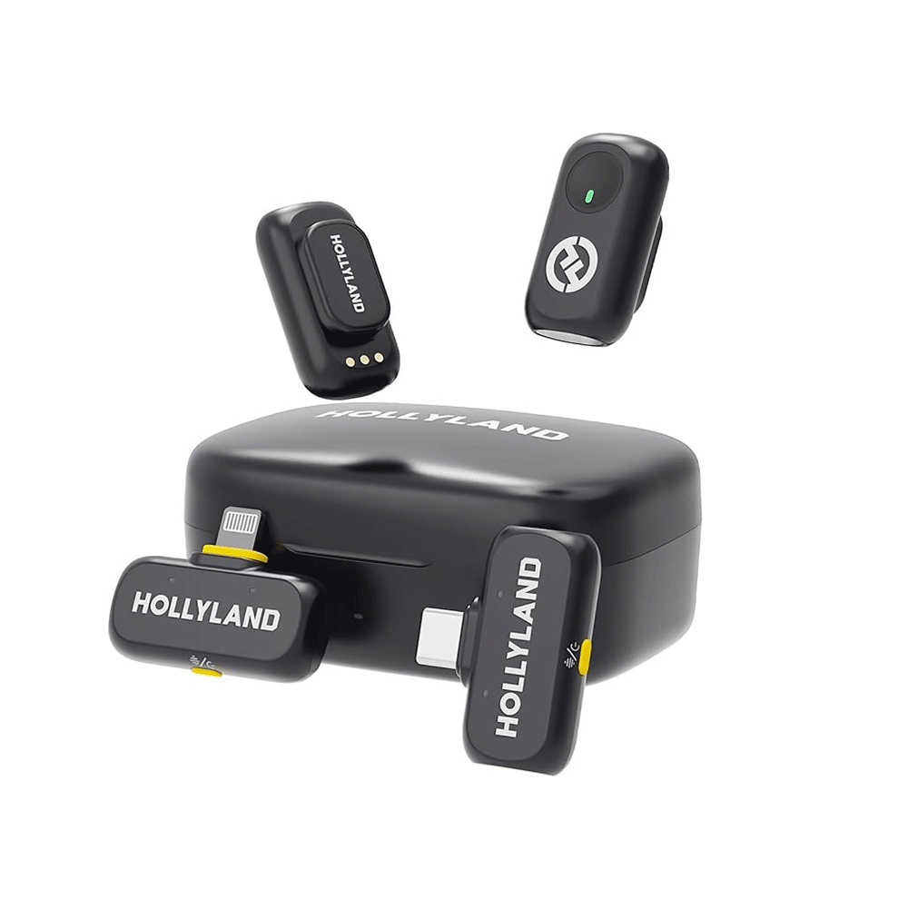 هوليلاند ميكروفون لارك A1 لاسلكي ميني بمدخل تايب سي و لايتينج لأجهزة آيفون وأندرويد - أسود