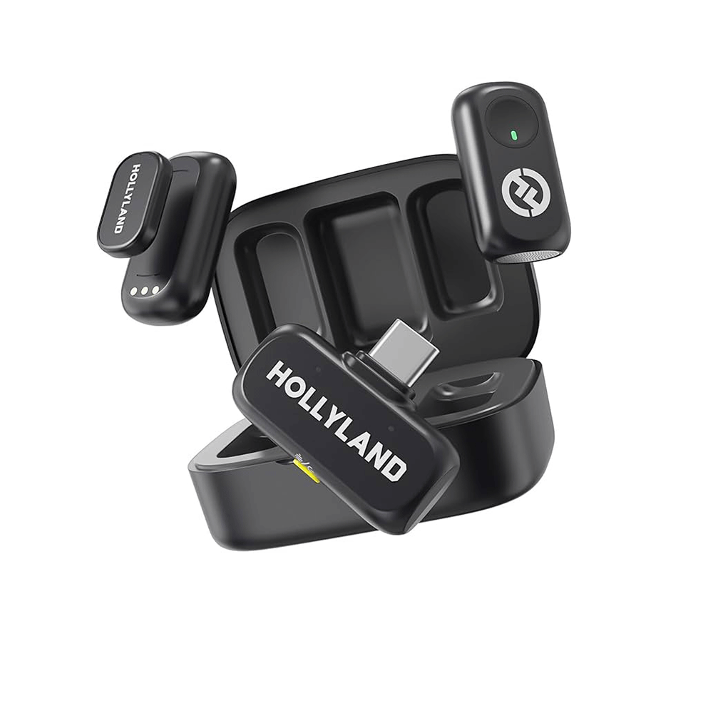 هوليلاند ميكروفون لارك A1 لاسلكي بمدخل تايب سي لأجهزة آيفون 15/16 و أندرويد - أسود