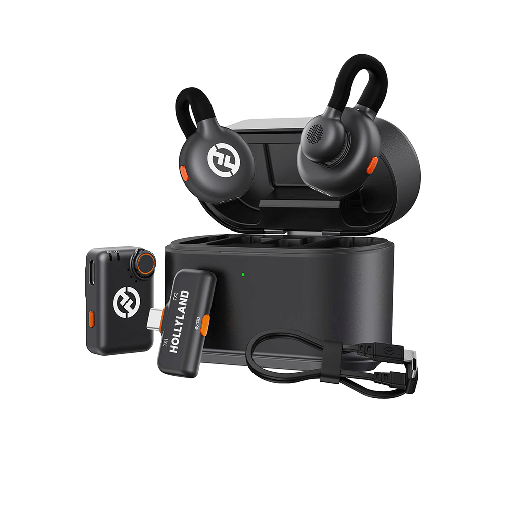 هوليلاند ميكروفون لاسلكي لارك M2S بمدخل مناسب لأجهزة الآيفون و الأندرويد و الكاميرات و الكمبيوتر - أسود