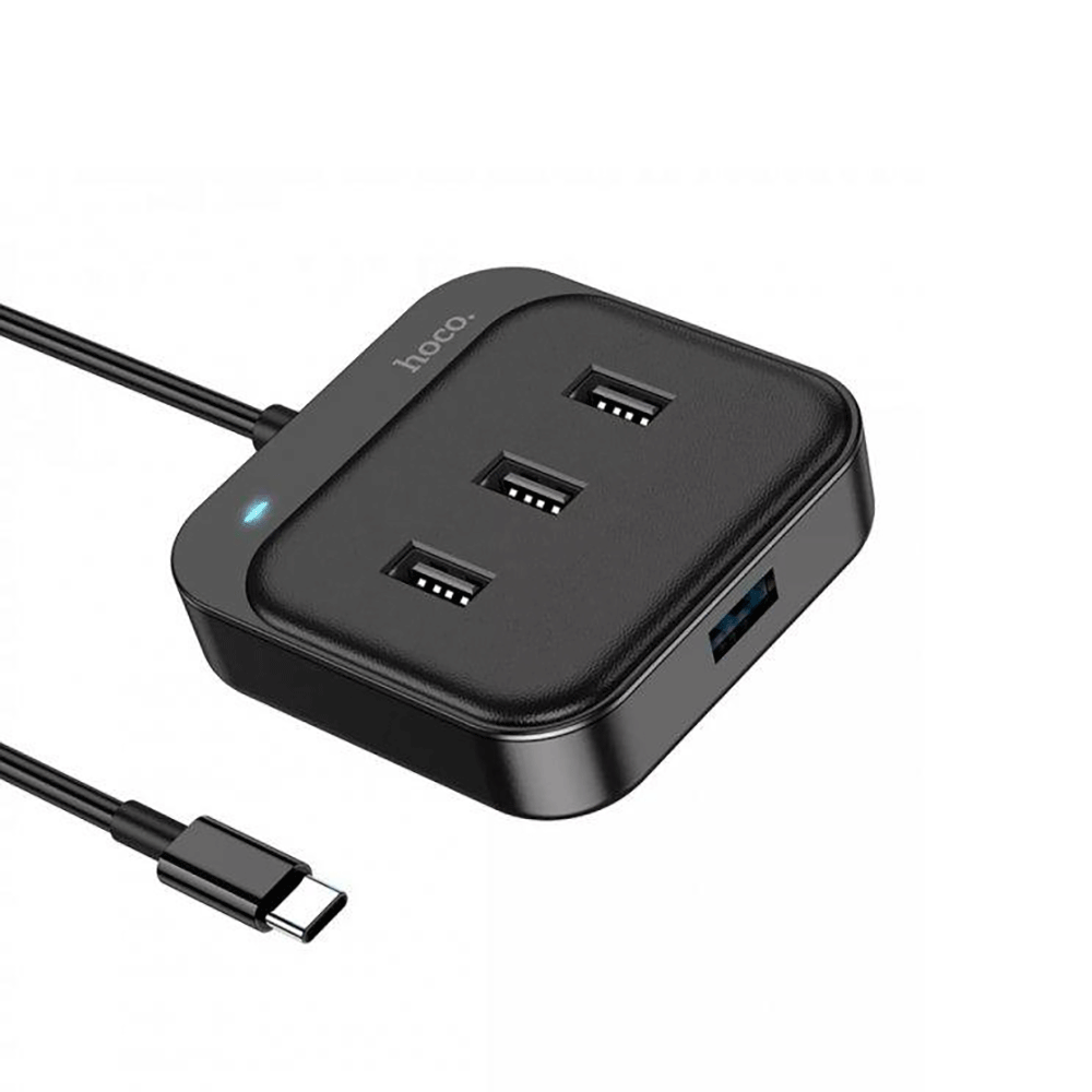 هوكو تحويلة 4 في 1 يو اس بي إلى تايب سي موديل HB31 - أسود