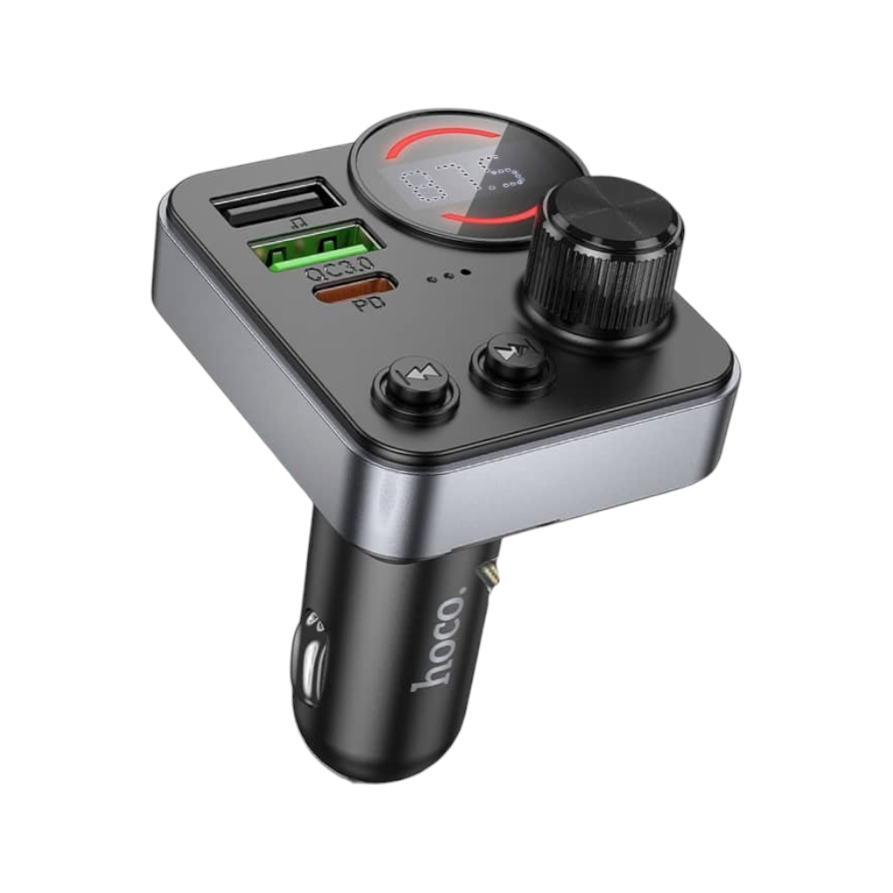 هوكو شاحن سيارة وام بي ثري بمنفذين يو اس بي ومنفذ تايب سي قوة 38 وات - أسود