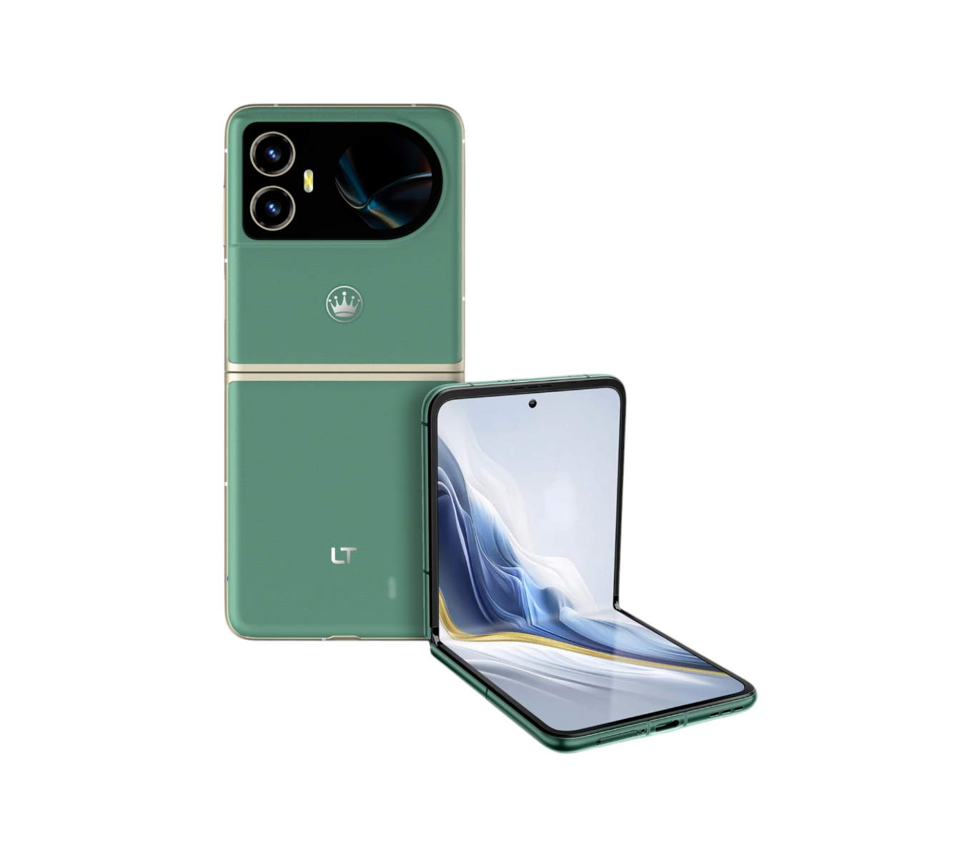 إل تي Flip جوال محمول قابل للطي بشريحتين و ذاكرة داخلية 256 جيجا بايت و رام 12+12 جيجا وكالة -أخضر