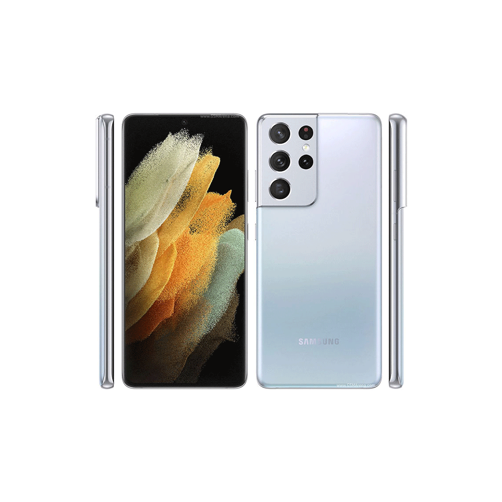 سامسونج جالكسي S21 آلترا جوال محمول بشريحتين و ذاكرة 256 جيجا بايت و رام 12 جيجا وكالة - فضي