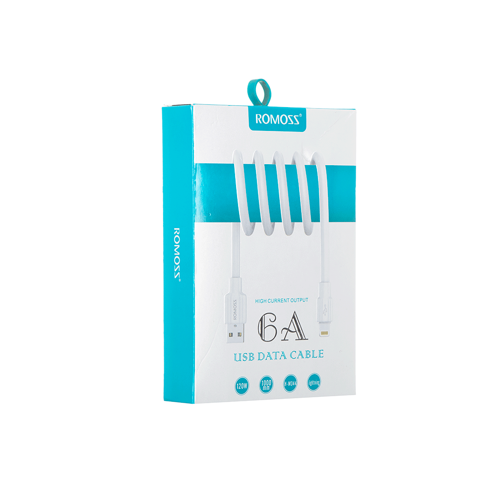 راموس كابل بيانات يو اس بي عالي التيار 6A بطول 1 متر موديل H-M344 - أبيض