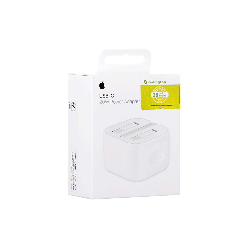 آبل رأس شاحن بمنفذ تايب سي قوة 20 وات وكالة - أبيض