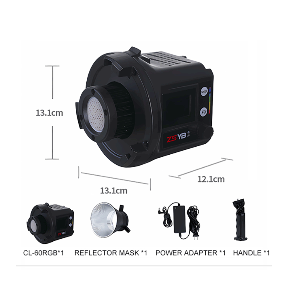
زي إس واي بي إضاءة فيديو احترافية بقوة 60 واط - موديل CL-60RGB
