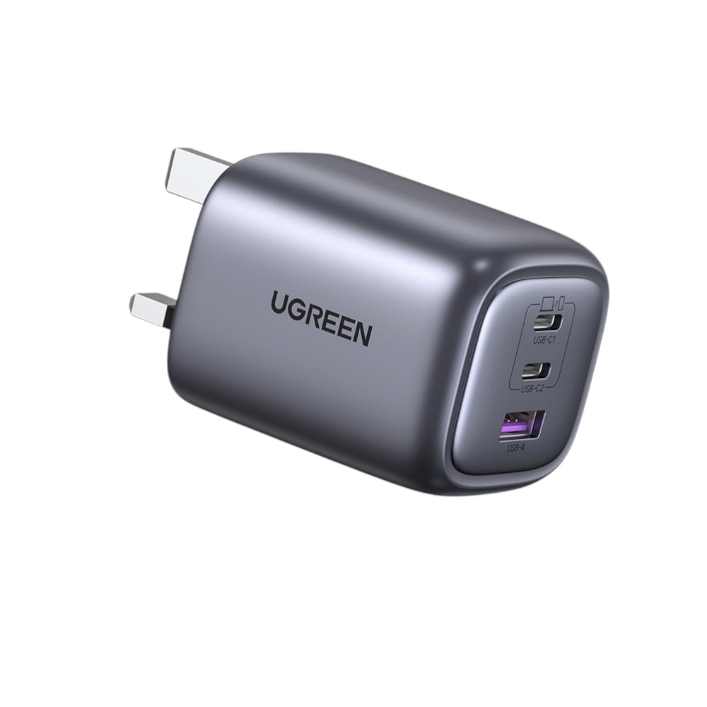 يوجرين راس شاحن بقوة 65 واط يدعم الشحن السريع 3 منافذ - أزرق غامق