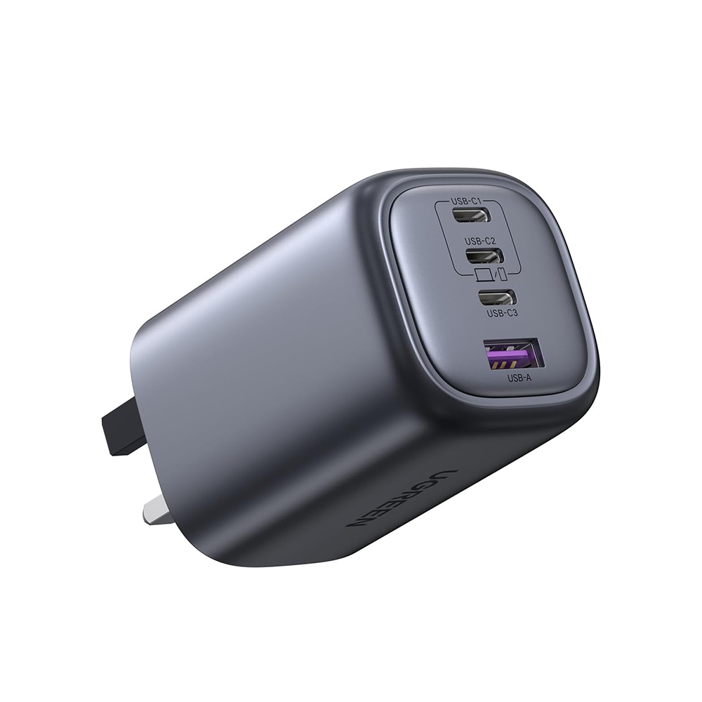 يوجرين راس شاحن بقوة 100واط يدعم الشحن السريع 4 منافذ - أزرق غامق