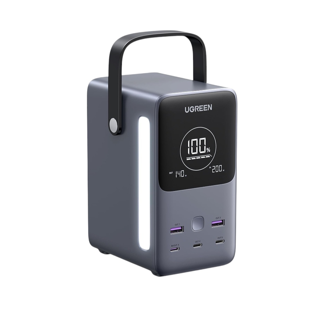 يوجرينباور بانك 48000 مللي أمبير Nexod 300 واط - شحن سريع - 3 منافذ Type-C + USB - رمادي غامق