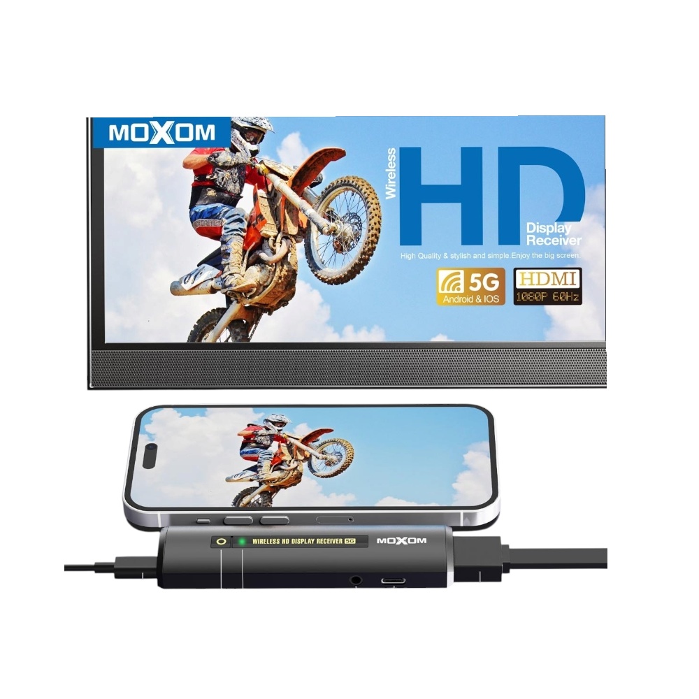 موكسوم دونقل HDMI لاسلكي الجيل الخامس موديل MX-AX61 - أسود