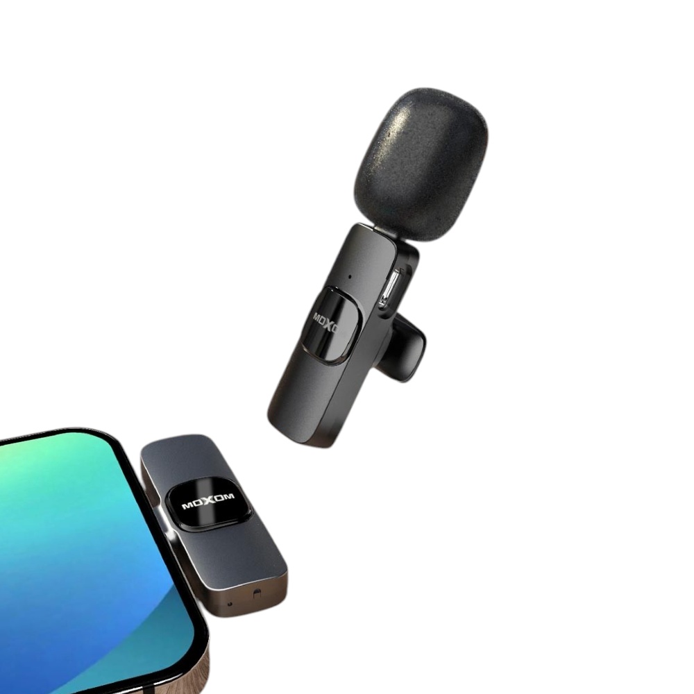 موكسوم مايك لاسلكي VoiceClip تايب سي تسجيل صوت عالي الدقة 360 درجة موديل MX-AX38 - أسود