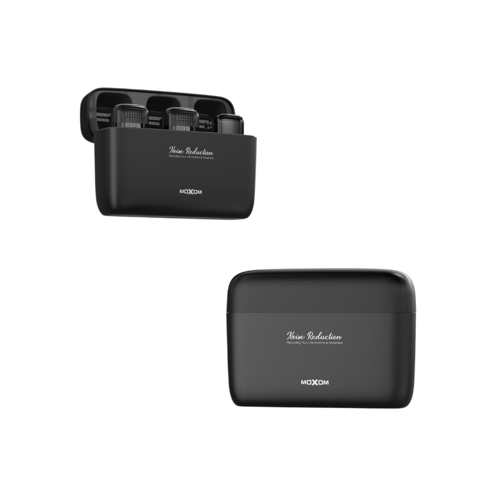 موكسوم مايك لاسلكي مزدوج بتقنية إلغاء الضجيج لايتننج موديل MX-AX65 - أسود