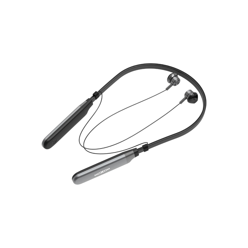 موكسوم سماعات بلوتوث رياضية حول الرقبة مع رؤوس مغناطيسية وميكروفون موديل MX-WL64 - فضي
