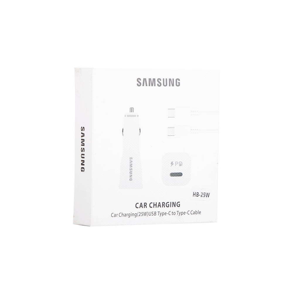 سامسونج شاحن سيارة بقوة 25 واط مع كابل تايب سي إلى تايب سي - موديل HB-25W