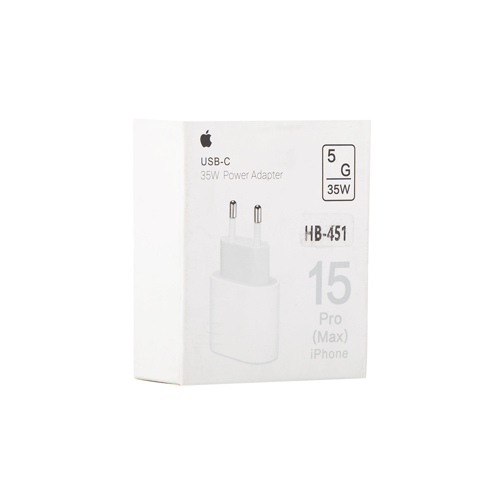 إتش بي شاحن سريع بقوة 35 واط مع كابل تايب سي إلى تايب سي لأجهزة آيفون 15 برو ماكس - موديل HB-451