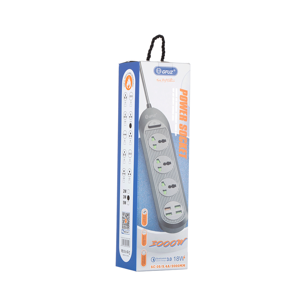 جي فوز توصيلة كهرباء متعدد المنافذ بقوة 18 واط - موديل SC-05