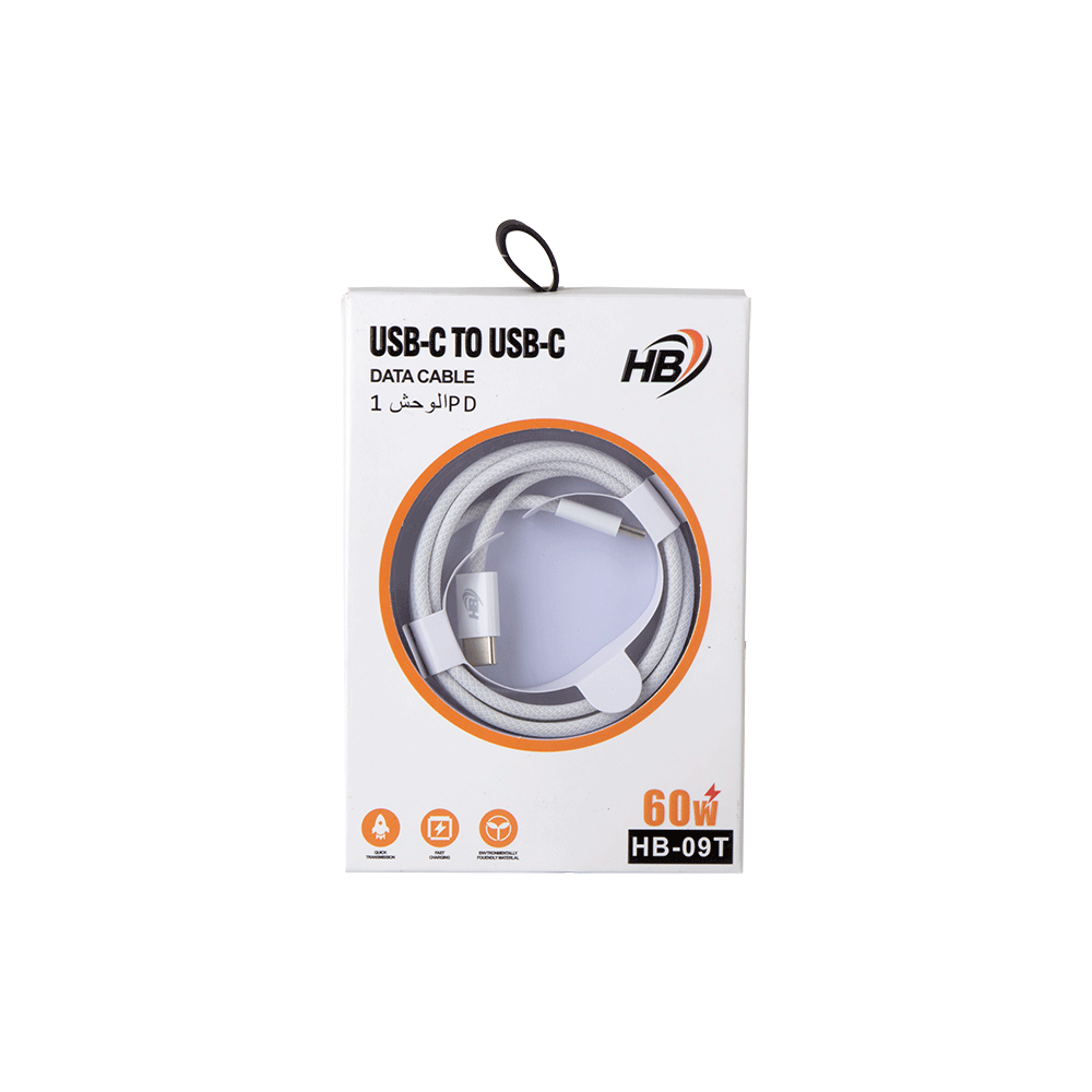 إتش بي كابل شحن بقوة 60 واط تايب سي - موديل HB-09T