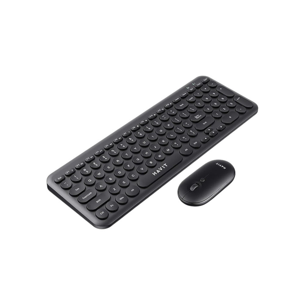 هافيت لوحة مفاتيح وماوس لاسلكية موديل KB254GCM - أسود