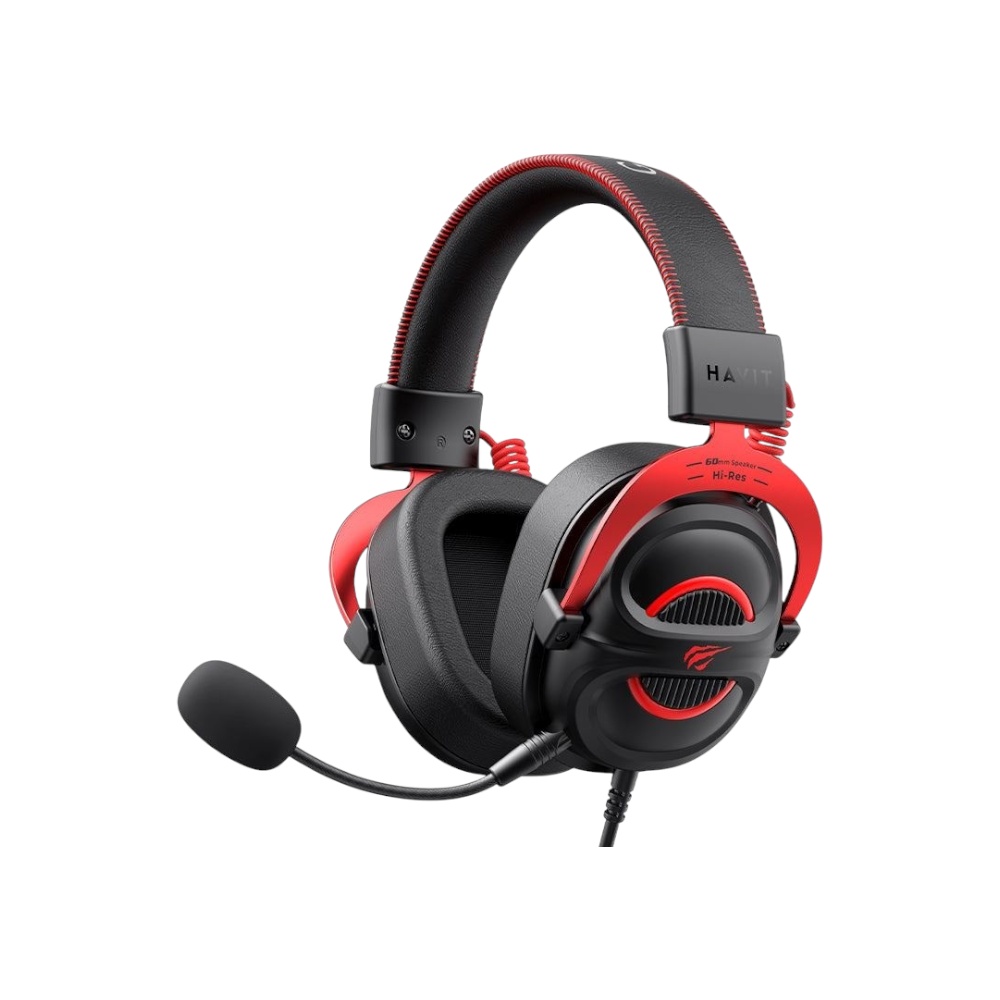 هافيت برو سماعة ألعاب صوت عالي الدقة موديل H2002E - أحمر