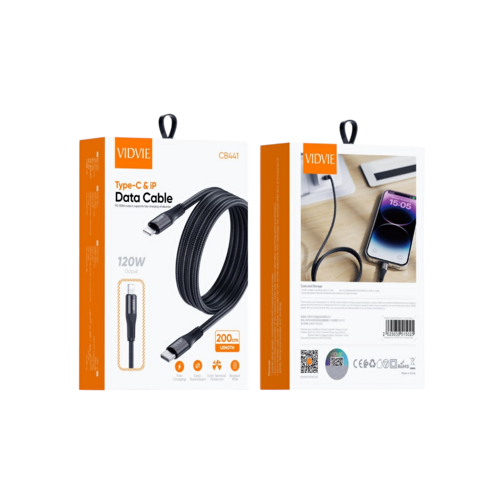 فيدفي كابل شحن يو اس بي ميكرو قماشي 6 امبير 2 متر - أسود